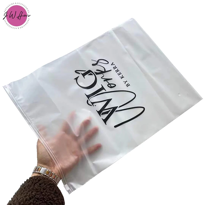 Сделанные на заказ прозрачные пластиковые Матовые пакеты EVA, упаковочный пакет на молнии, матовый пакет на молнии для париков, тканевые пучки