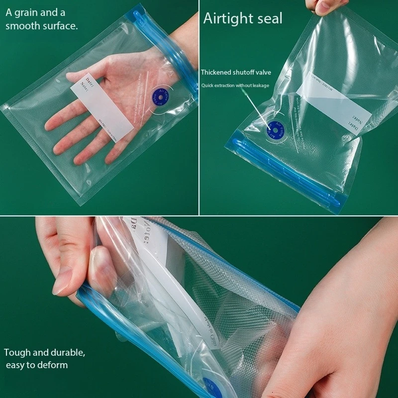 Reusable Vacuum Food Storage Bags Vacuum Zipper Bags with hand pump