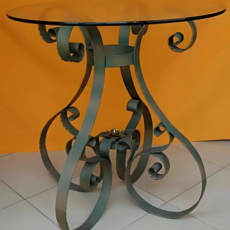 Antique Retro Wrought Iron Table and Chairs for Garden or Backyard Patio Benches