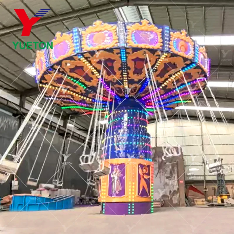 Funfair Amusement Theme Park Equipment Outdoor Twister Chair O Plane Giant Swing Chain Spin Carousel Flying Chairs Rides