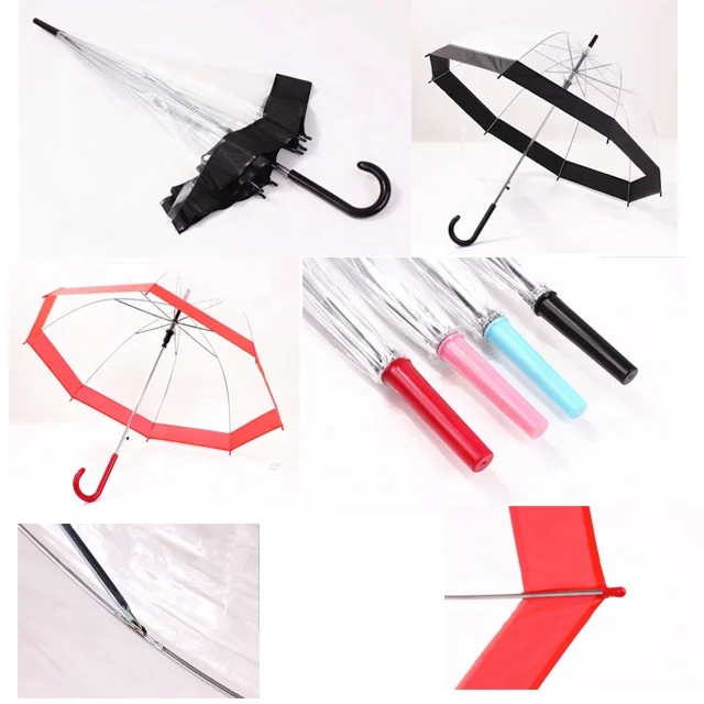 Promotion Apllo Dome Shape POE PVC Straight Transparent Umbrella