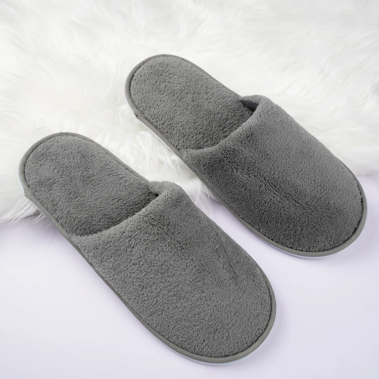 Luxury Soft Velvet Custom Spa Travel Bathroom Unisex Guest Hotel Disposable Slippers With Logo
