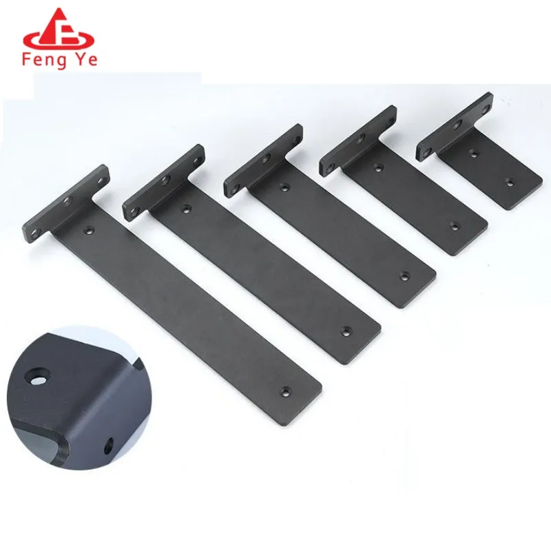 Factory supply Heavy Duty Industrial Shelf Support T Shape Bracket Black Metal Wall Mount Bracket Side Mount Wood Shelf Bracket