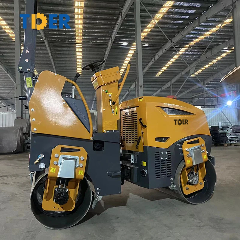 2024 TDER mini roller compactor mini road roller 1 ton 1.5ton compactor asphalt roller for sale