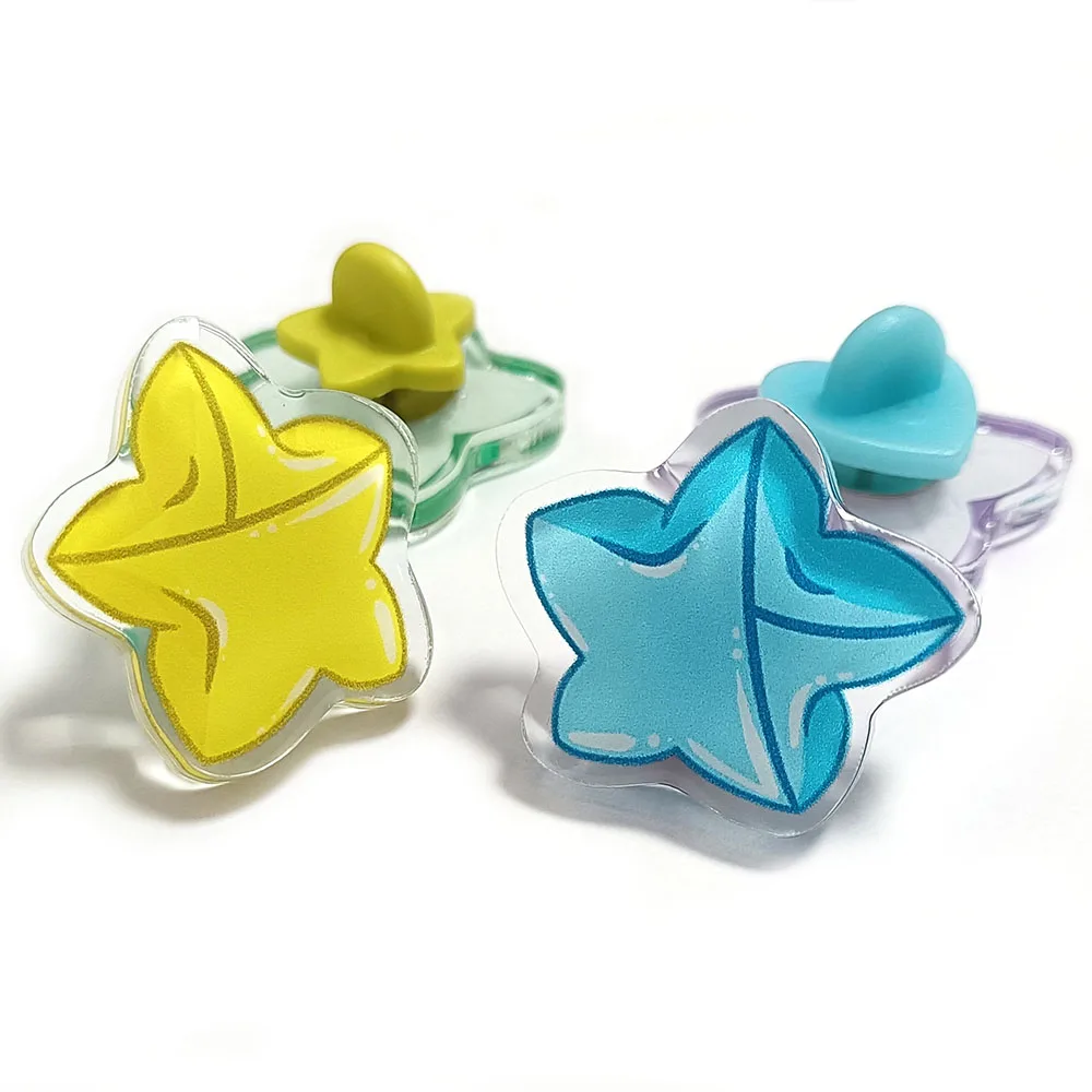 Custom logo print cartoon acrylic pins plastic cute pin with butterfly clutches