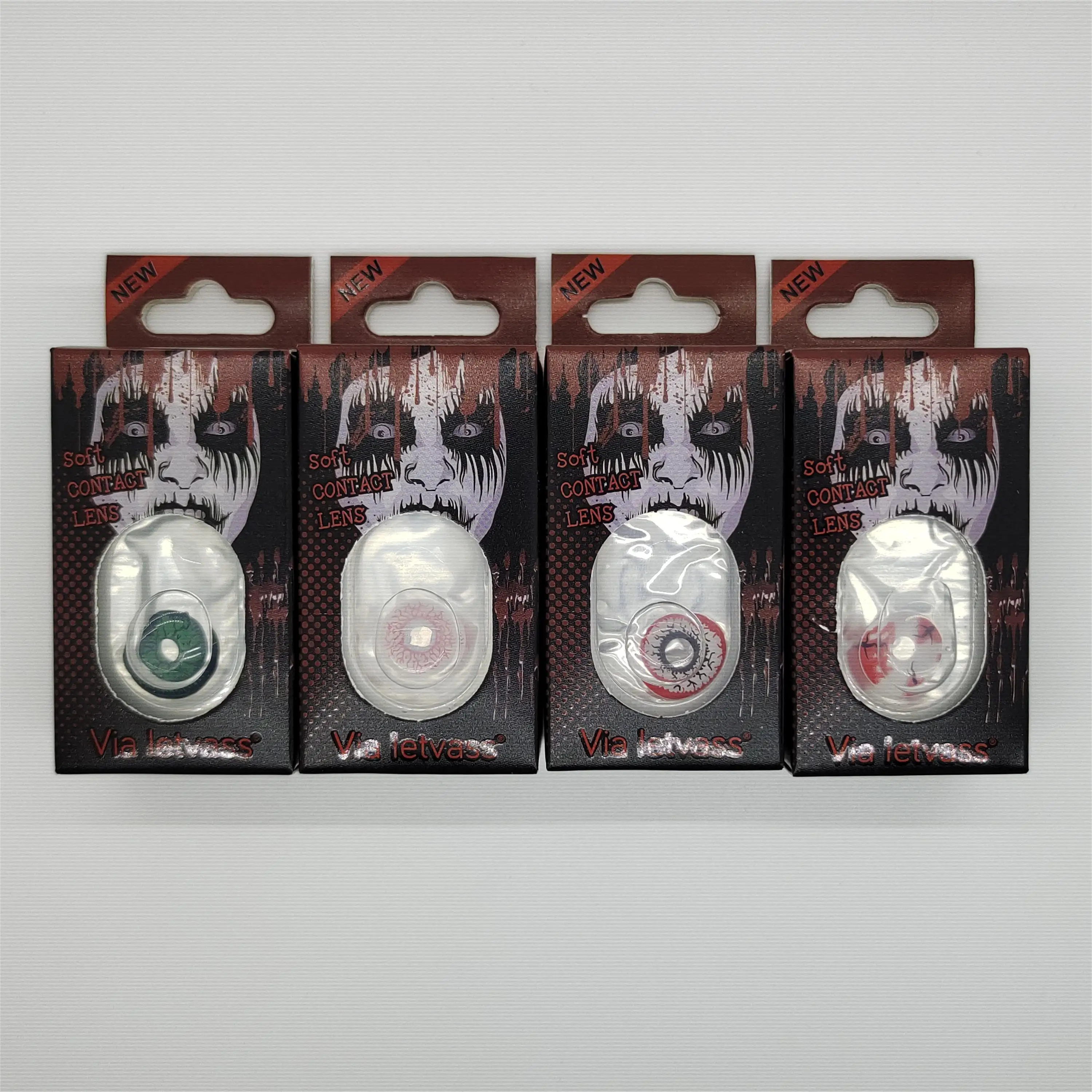 New Arrival Red White Fresh Lady Yearly Cheap Bloody Mary Bat Zombie Demon Crazy color Contact Lenses