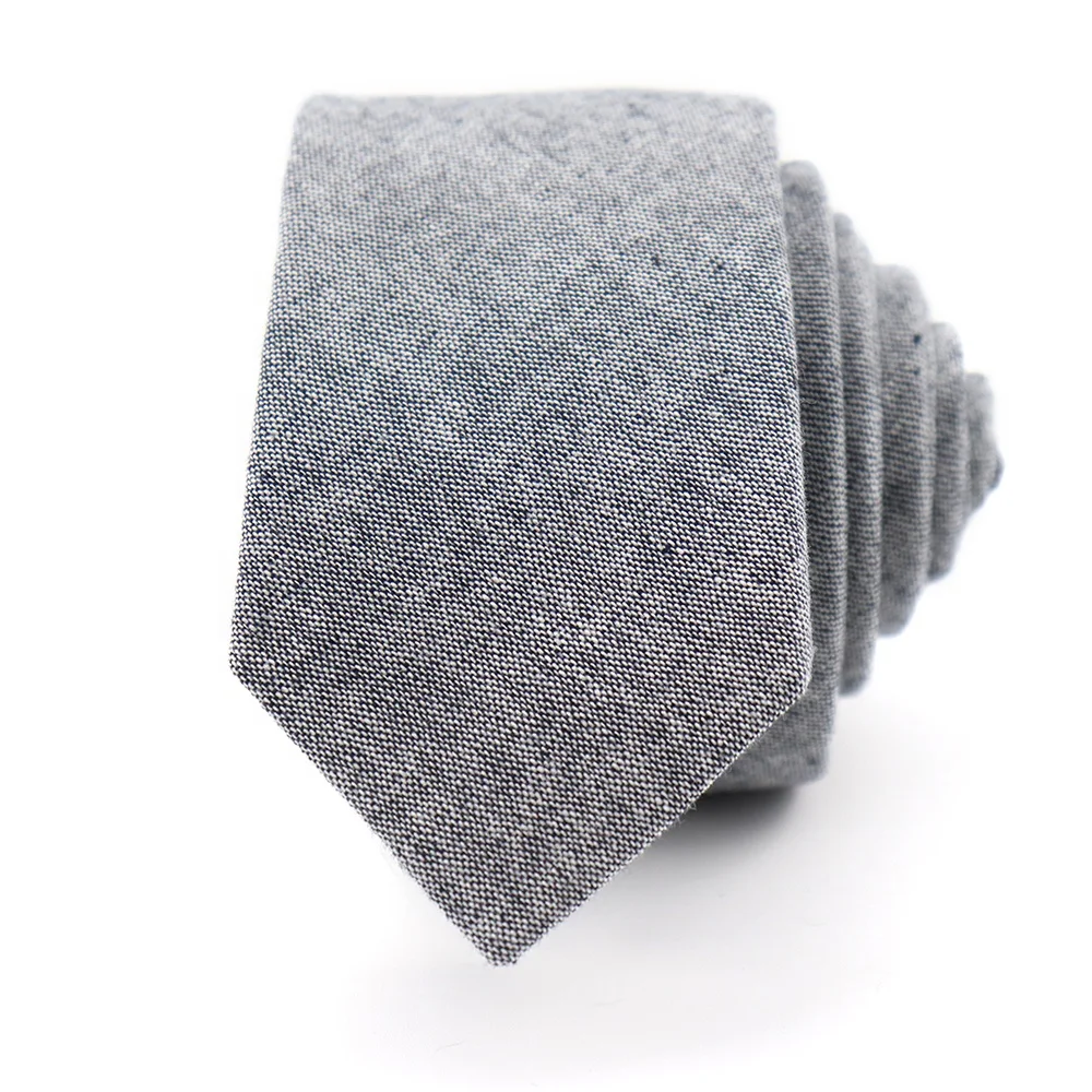 
 Галстук XINLI классический простой дизайн Галстуки Серый однотонный хлопчатобумажный тканевый галстук Фабрика оптовая продажа галстук для джентльменов простой галстук  