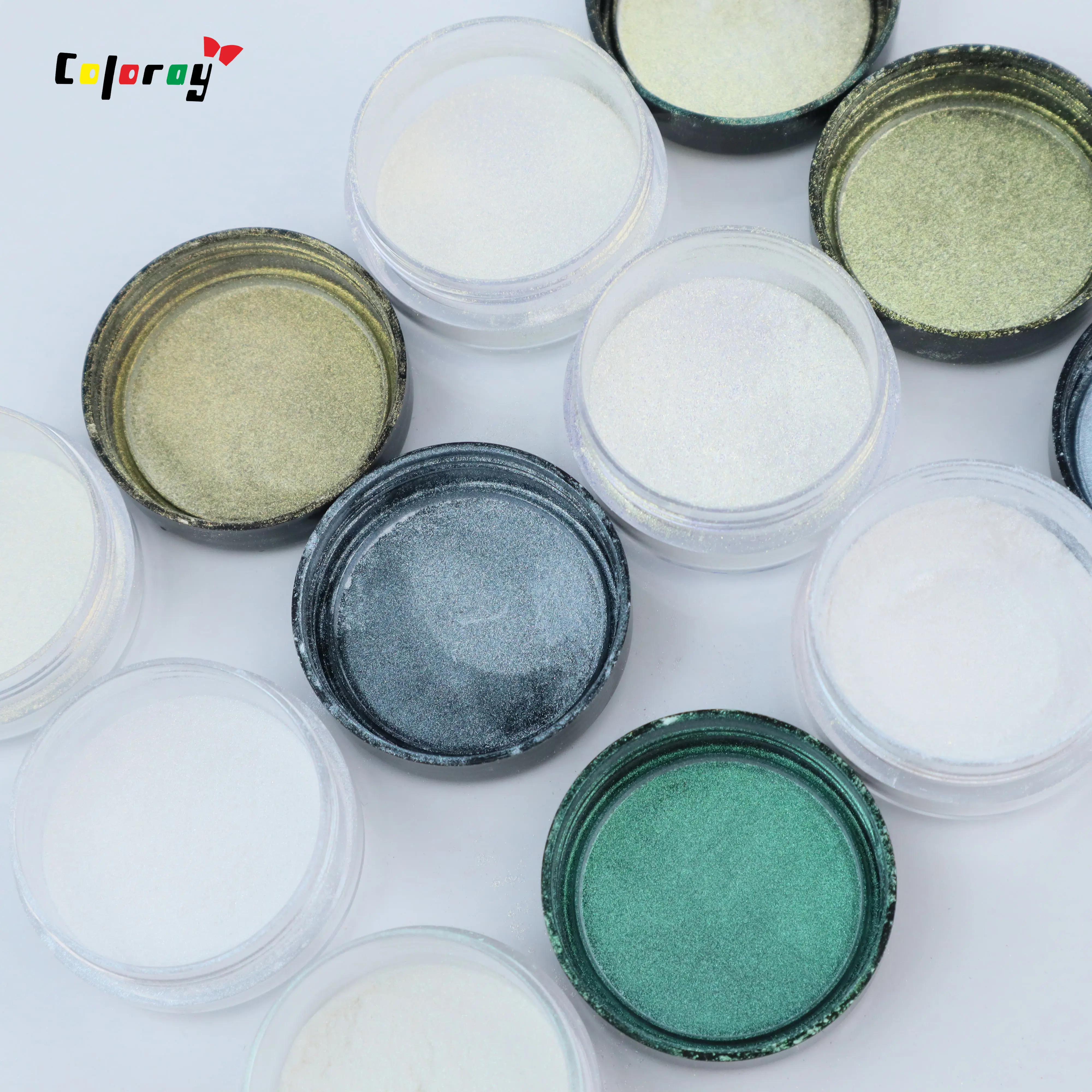 Cosray Cosmetic Borosilicate Glass High Chroma White Green Gold Pearlescent Pigment Powder for Makeup Eyeshadow Manufacturers