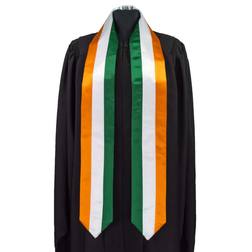Ireland Haiti Graduation Stole Graduation Scarf with trim