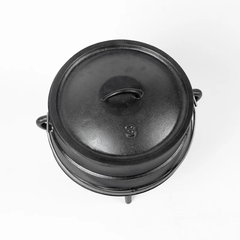 debien popular utensils Kitchen cookware Enameled Cast iron hunting pot cauldron cast iron pressure cooker camping pot (1600614347715)