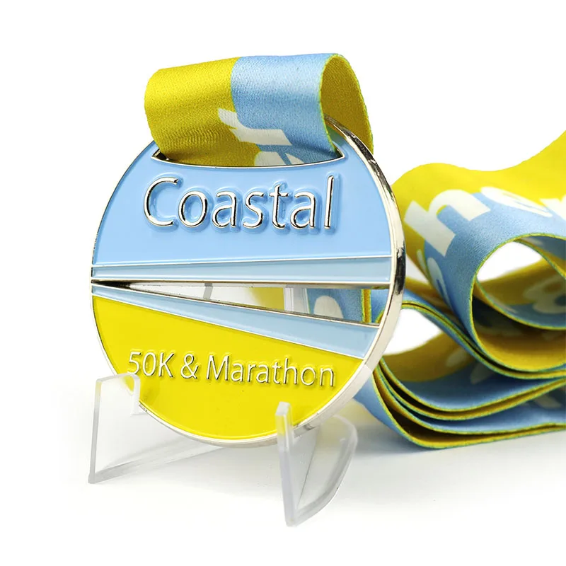 KD Craft China Manufacturer 3D Designs Award Medals Custom Sports Marathon Running Medal With Ribbon