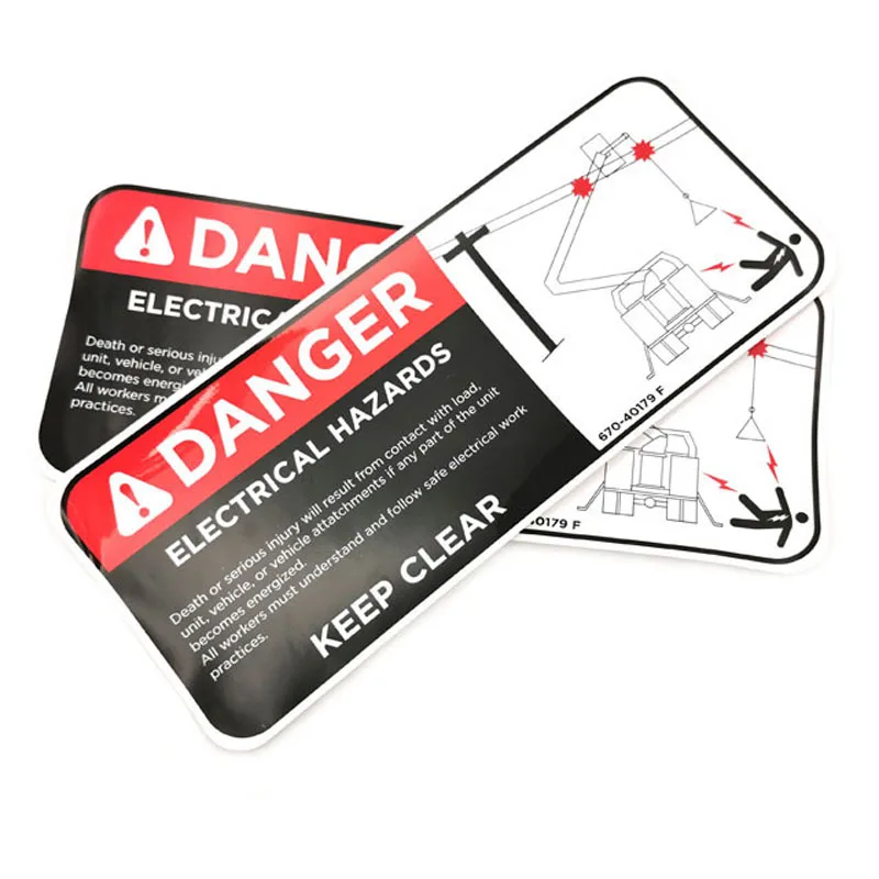Custom Safety Sign Sticker Warning Vinyl Sticker Danger Sticker For Pipes Equipment Industrial Surface Electronic Shelf