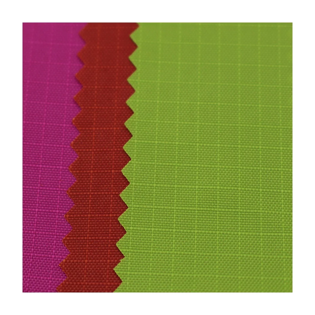 Wholesale manufacturers 210D 0.4 grid nylon plaid ripstop fabric with PU coated