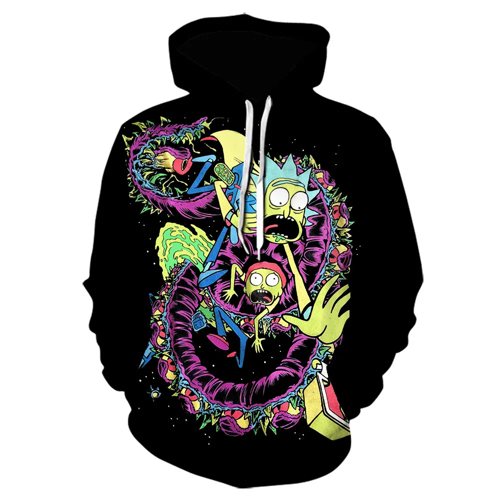 Custom Trendy Rick and Morty Hoodies Digital Print Sweatshirt Fashion Couple Hoodie
