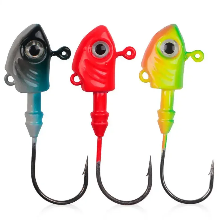 Hot sale fishing hard lures fish shape lead head jig head hook