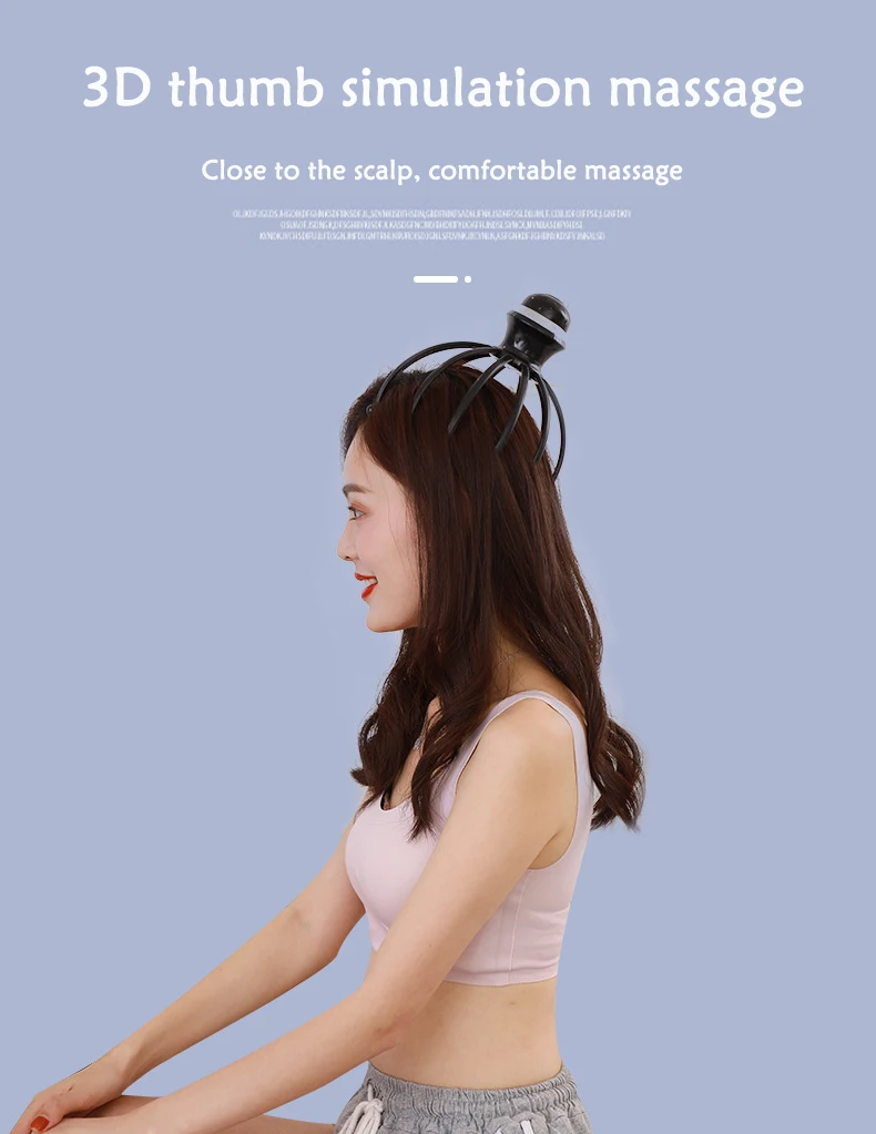 electric octopus head massager high quality head vibration massage