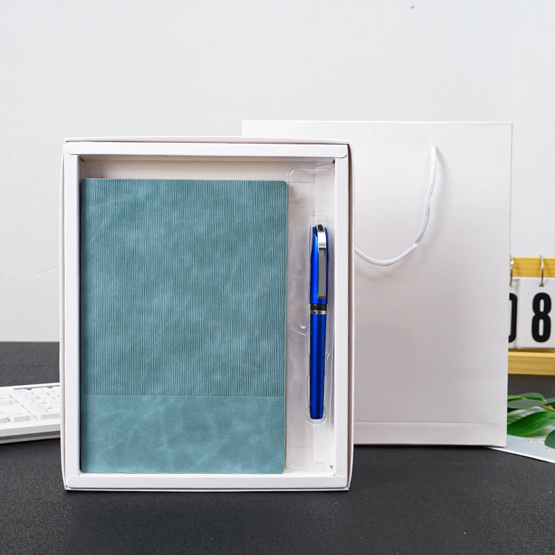 Wholesale Thickened A5 Notebook Set Customized Logo Soft Leather Stitching Business Office Meeting Notebook