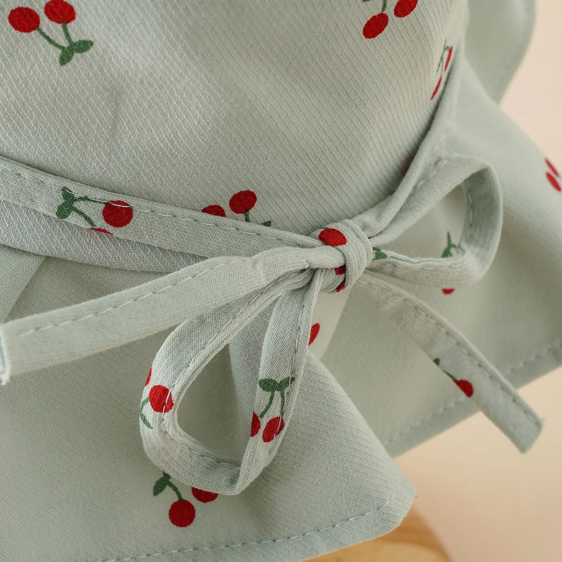 New fruit print summer simple kids sunshade bucket hat children fisherman hat with rope