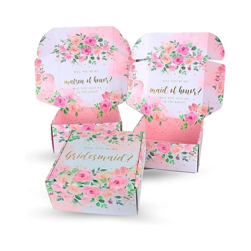 Wedding Deluxe Birthday Gift Box Set Instagram Empty Rigid Boxes with Matt Lamination and UV Coating for Bridesmaids & Gifts