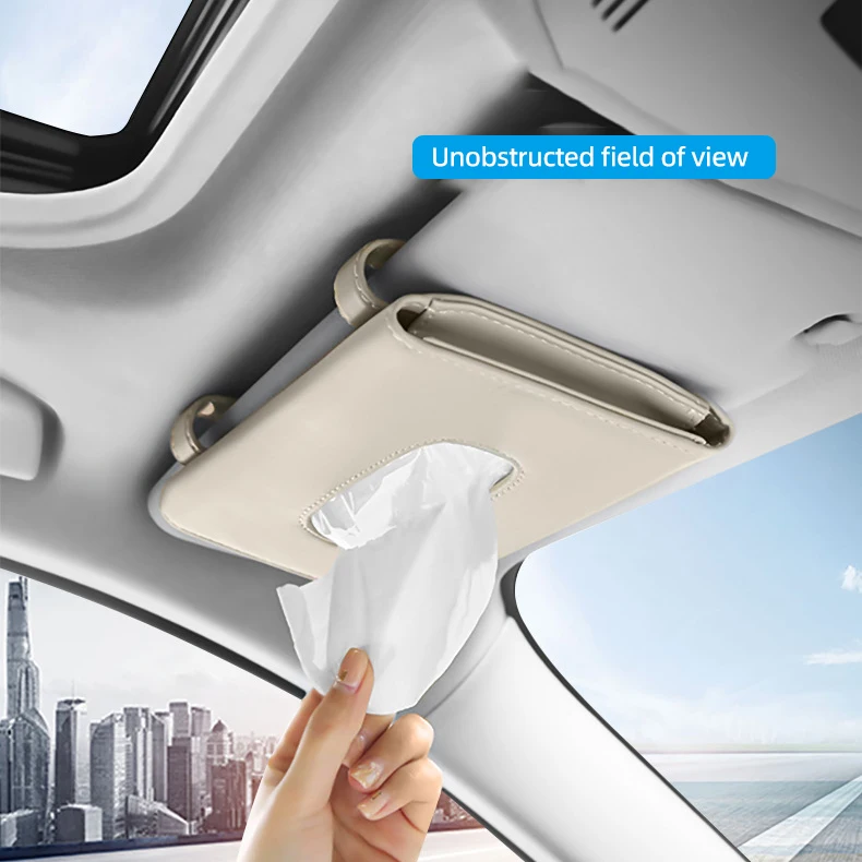 PU Leather Car Visor Tissue Holder Box Backseat Tissue Case Holder Tools for Car