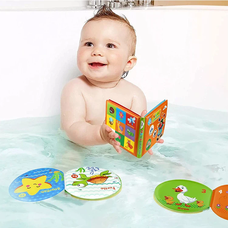 Eco-friendly durable soft non-toxic plastic fiber baby bath book for early education