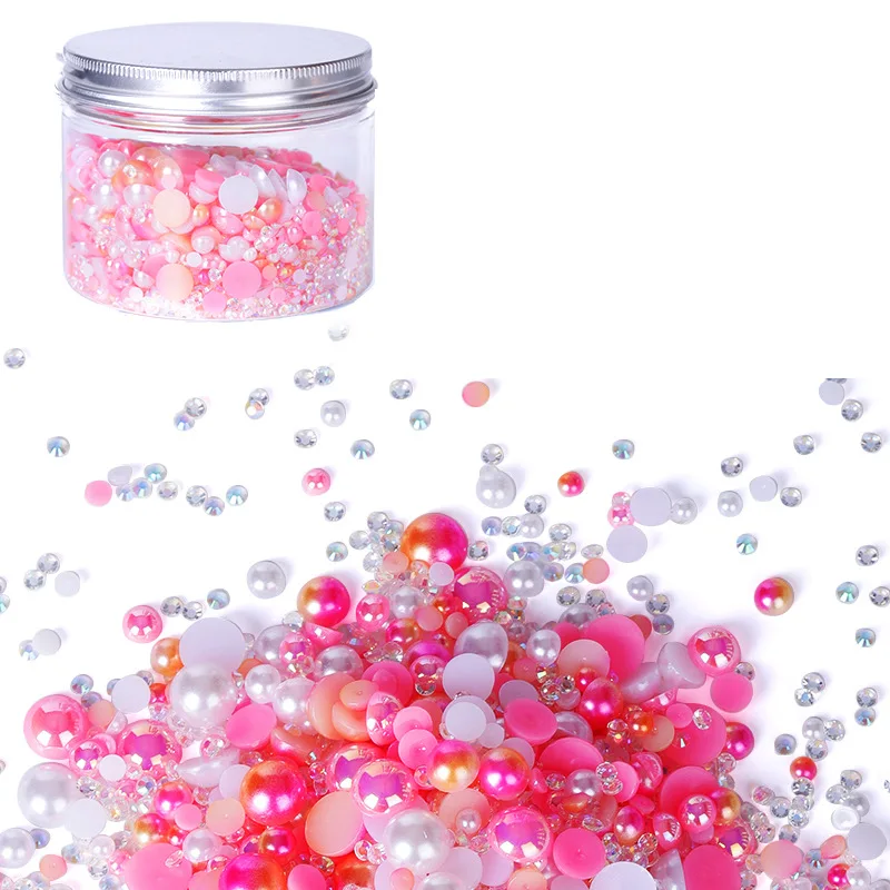 Rhinestone Clothing Accessories Decoration for DIY Nail Art Accessories Mixed ABS Flat Back Pearl Package Resin Half Round Pearl