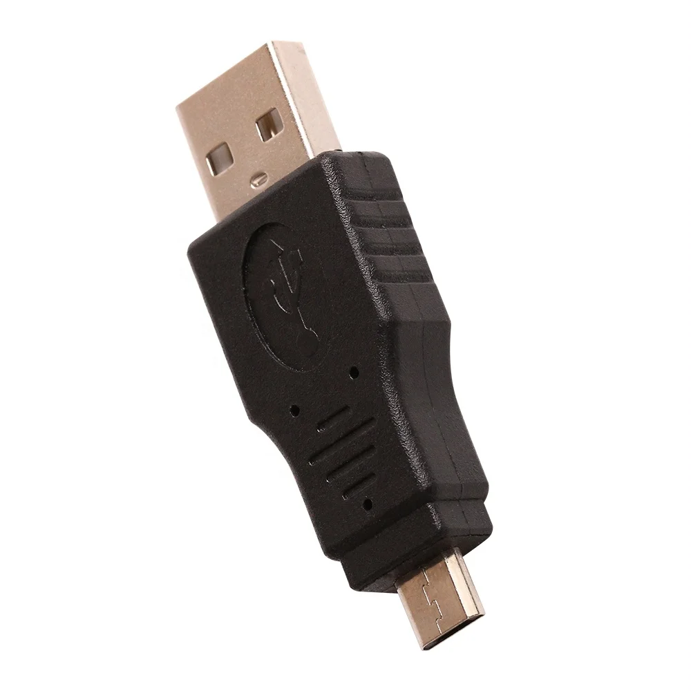 Черный Универсальный адаптер USB 2 0 папа-Micro 5Pin папа M/M конвертер для Xiaomi Samsung HTC