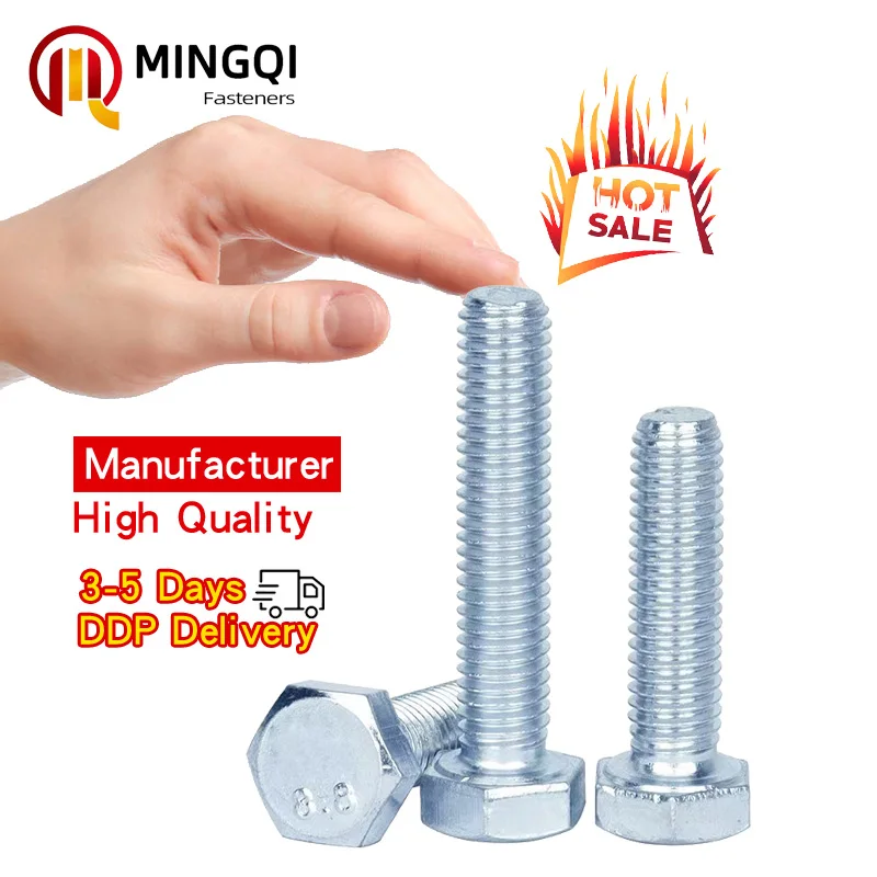 High quality din933 bolts Grade 4.8 carbon steel zinc M4 M6 M8 M10 M12 hex head bolt  manufacturer