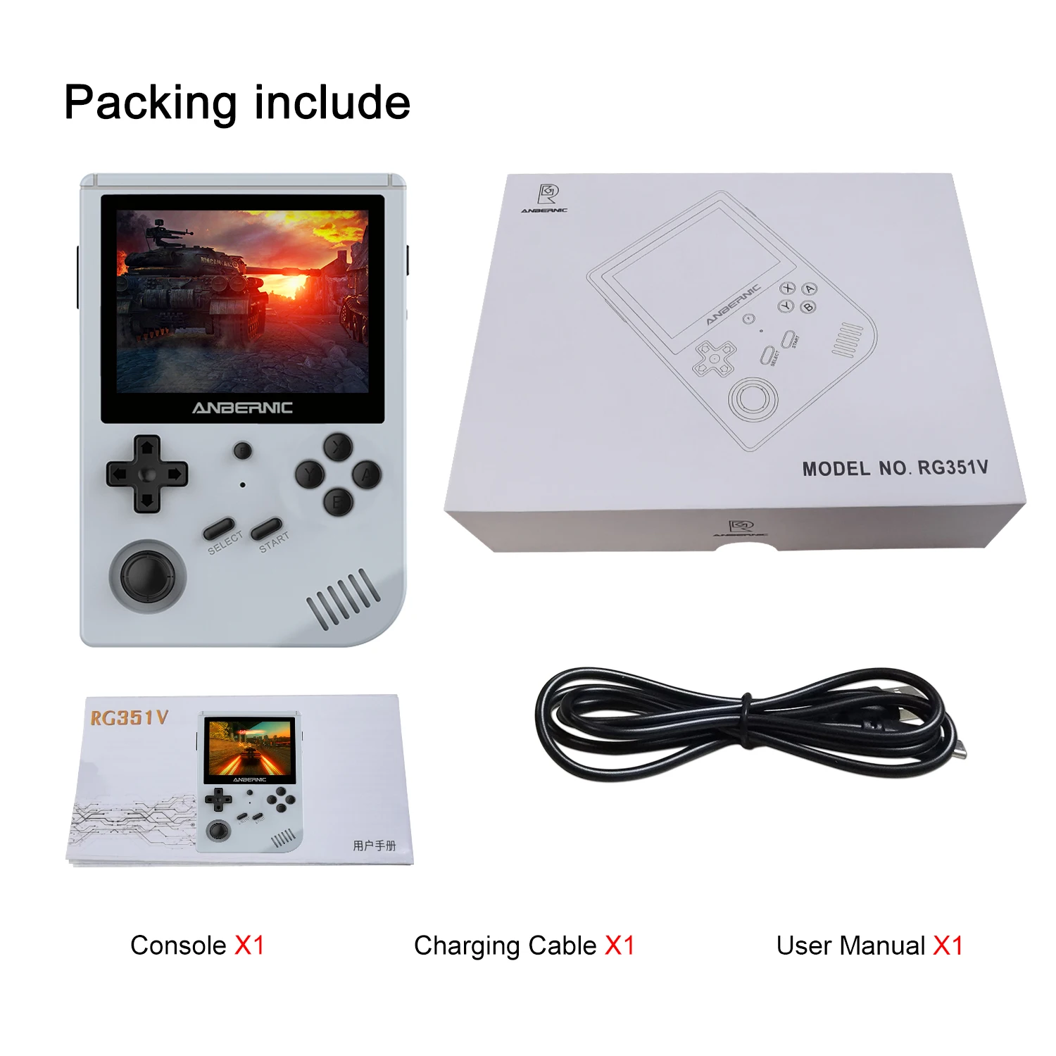 RG351V Portable WiFi Gaming Console 3.5 Inch 2500 Games Opendingux Game Player Free Games Download