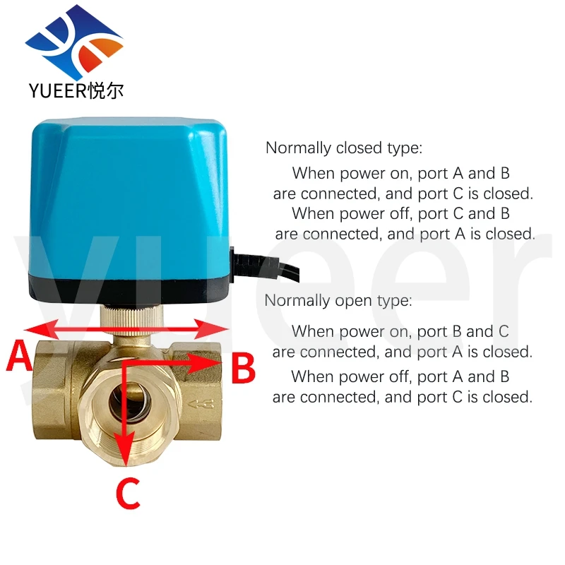 DN15 20 25 32 40micro ball valve 12V 24V 220V Electric 3-way Ball Valve Brass Motorized Control Actuator electric ball valves