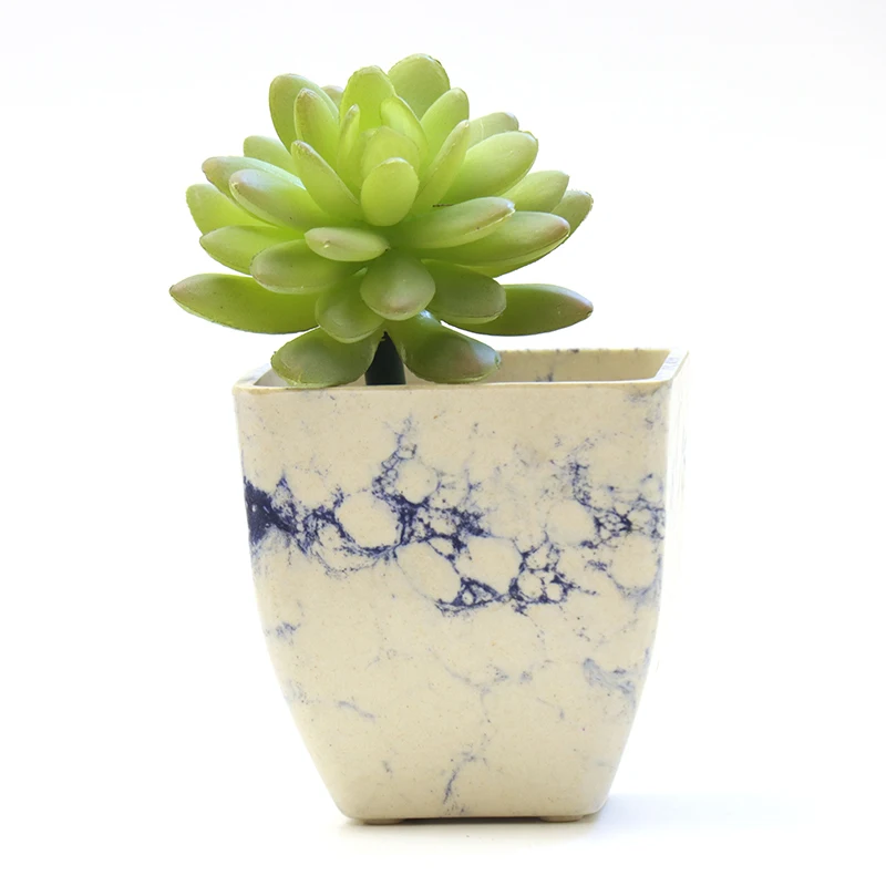 Simple Design Durable Looking Melamine Made MINI Indoor Plastic Plant Pots Square