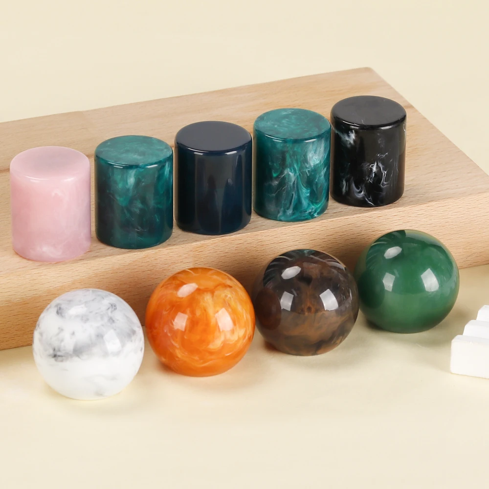 Custom Luxury Unique Black White Orange Yellow Brown Resin Ball Perfume Lid Bottle Cap cylinder spherical Perfume Cap