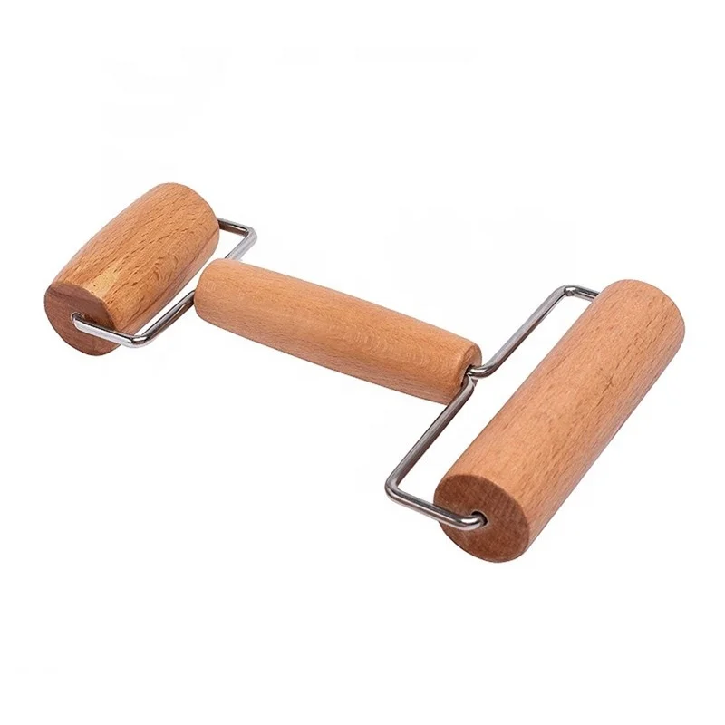 New Design Beech Wooden Double Sided Non Stick Mini Baking Pizza Pastry Dough Rolling Pin Roller