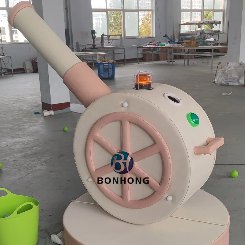 Bonhong High Quality Ball Pool Play Machine Cannon Ball Air Blaster Indoor Soft Air Ball Gun Game For Kids Playground