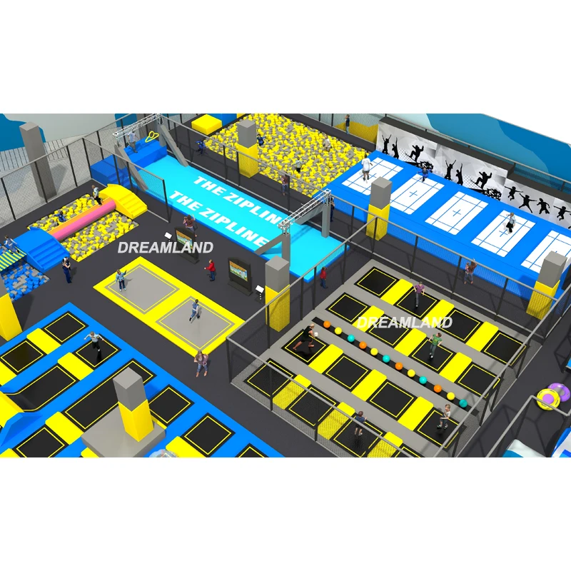Wholesale professional foam cube blocks kids indoor commercial playground rectangular bungee jumping trampoline park children