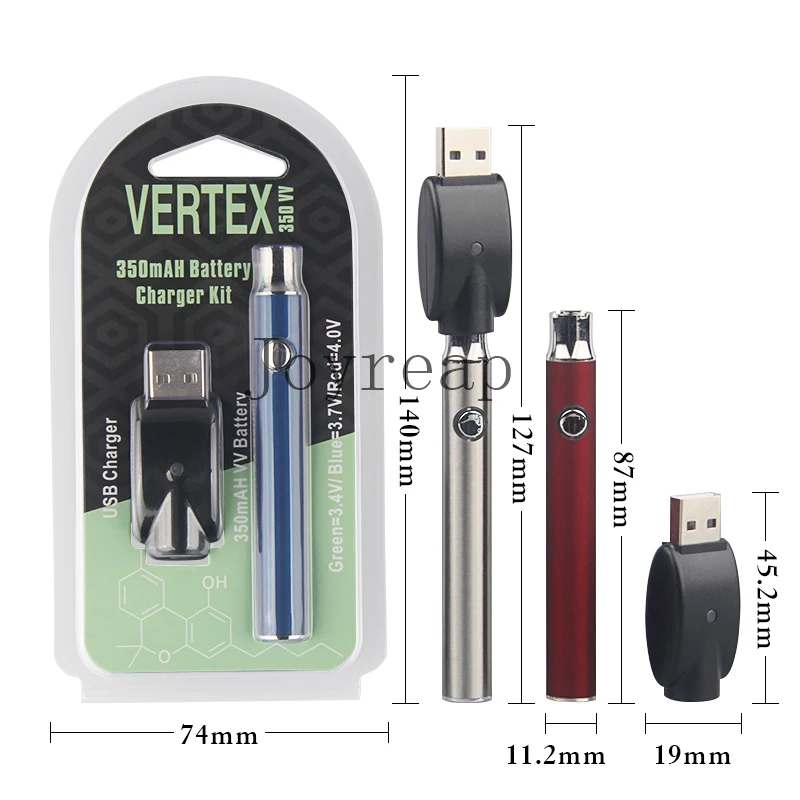 Vape Batteries Custom Packaging 510 Thread Cartridges Vaping Battery  350 650 900 1100 mah custom battery 510 thread