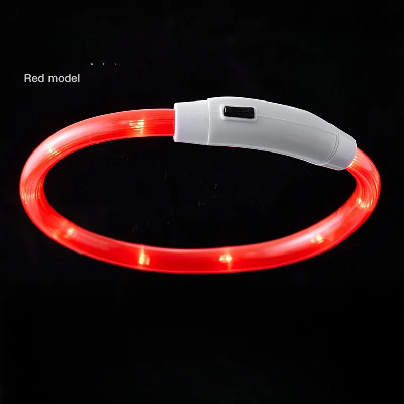 Pet LED Lights Dog Collar, Nylon Adjustable Night Safety Flashing Glow In The Dark Dog Leash, Dogs Hair Fluorescent Collars