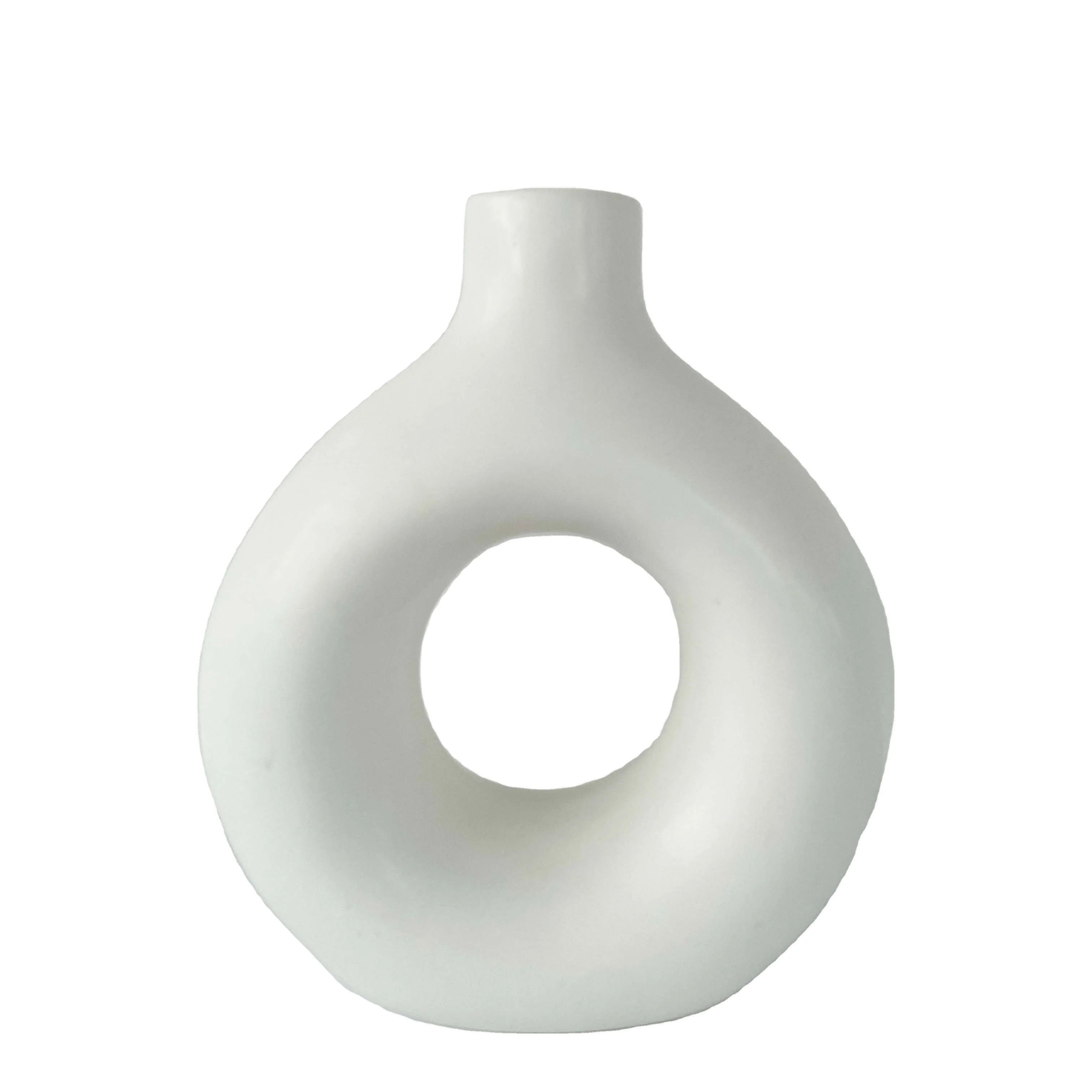 Nordic Donut Vase Wholesale Ceramic Vase Minimalist Style Decor Modern Geometric Vase Decor