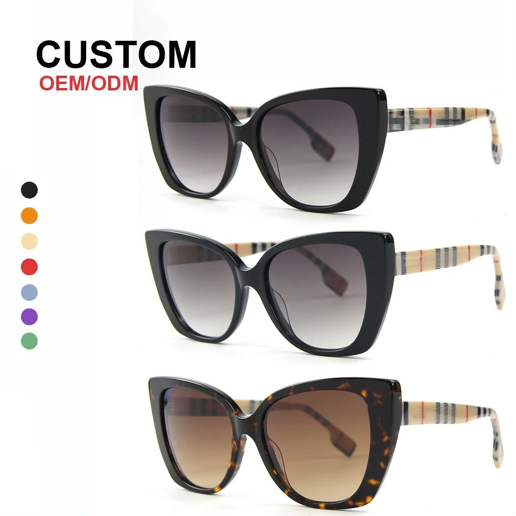 Дизайнерские солнцезащитные очки с кошачьим глазом известных брендов, женские солнцезащитные очки из ацетата на заказ, роскошные солнцезащитные очки