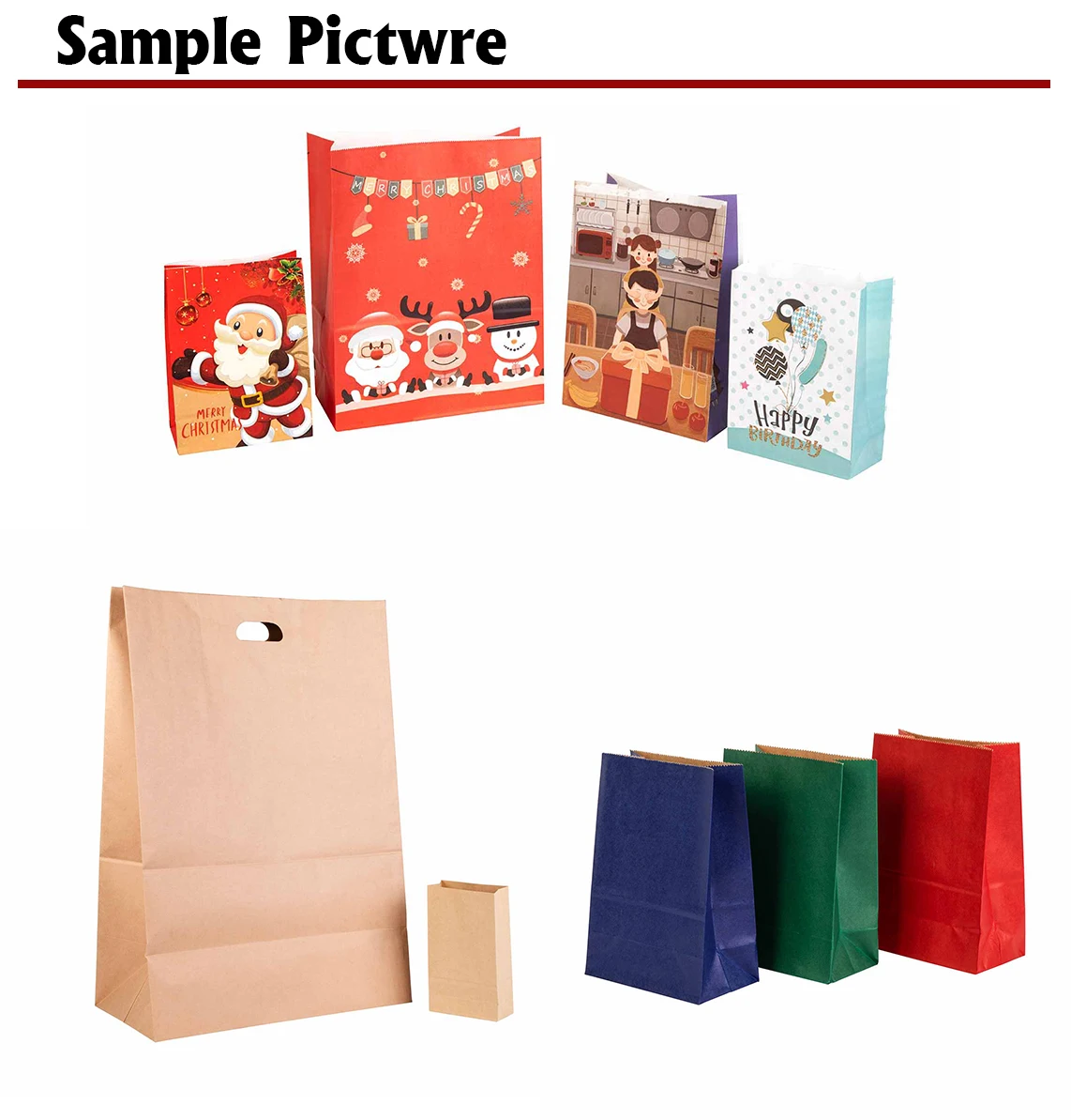 LILIN Automatic square bottom paper bag making machine paper bag production machine with flat handle paper bag making