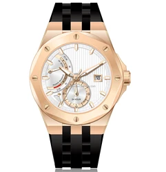 18k golden diamond automatic men watch with Miyota 9134 mechanical movt sapphire glass fluorine rubber 50m waterproof for male