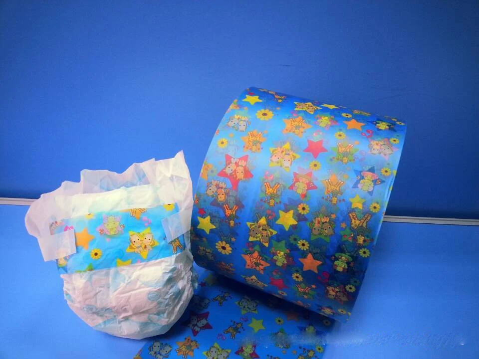 Diaper raw materials velcro side tapes 3 pieces green blue color elastic PP Frontal Tape For Disposable Baby Diaper Materials