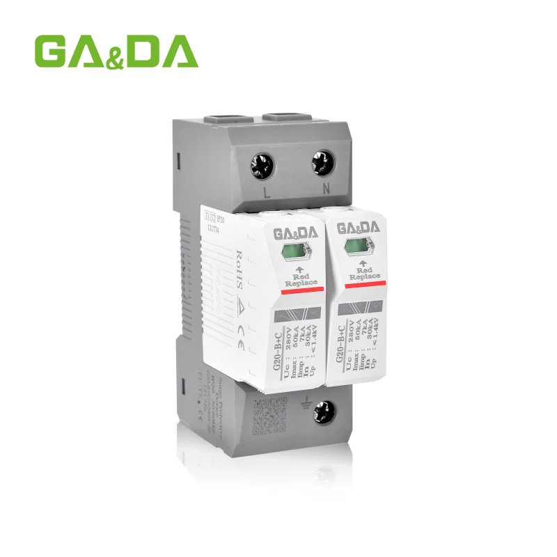 AC series electronic equipment Power surge protector spd T1+T2 surge protection device