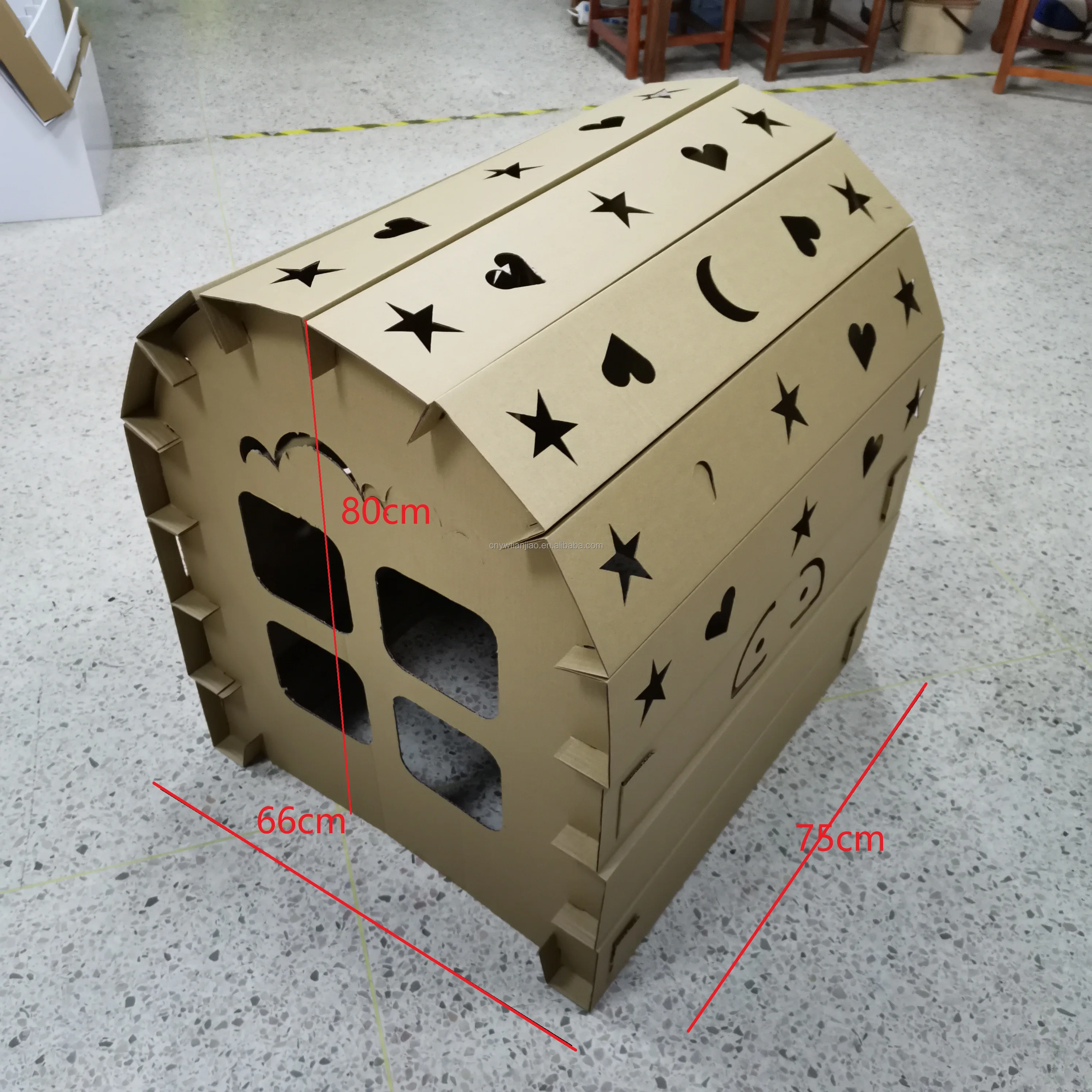 
Custom design corrugated paper board house play house for children 