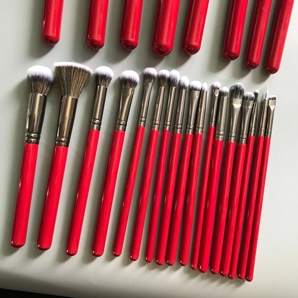 25pcs wooden handle rainbow hair makeup & tools private label make up brush set could help you get a color makeup
