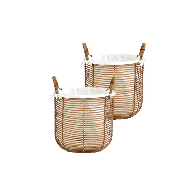Aditya Large Storage Basket Great Quality Woven Rattan and Wood Natural Brown for Baby Use and Picnics Wholesale Price
