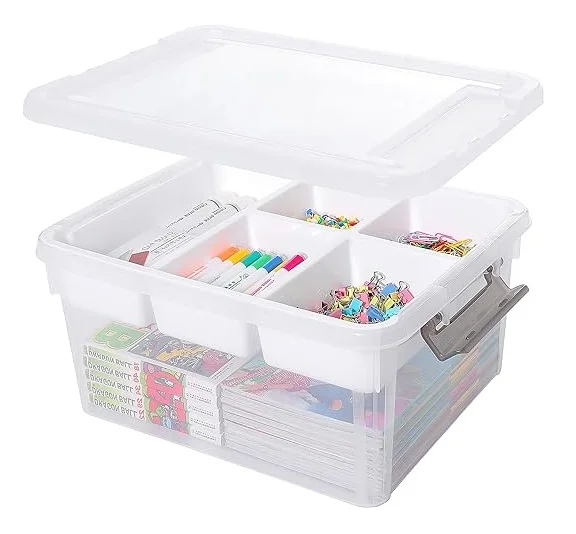 Clear Plastic Large 16L Storage Box with Lids Multipurpose  Toy & Organizing Stackable Containers Affordably Priced
