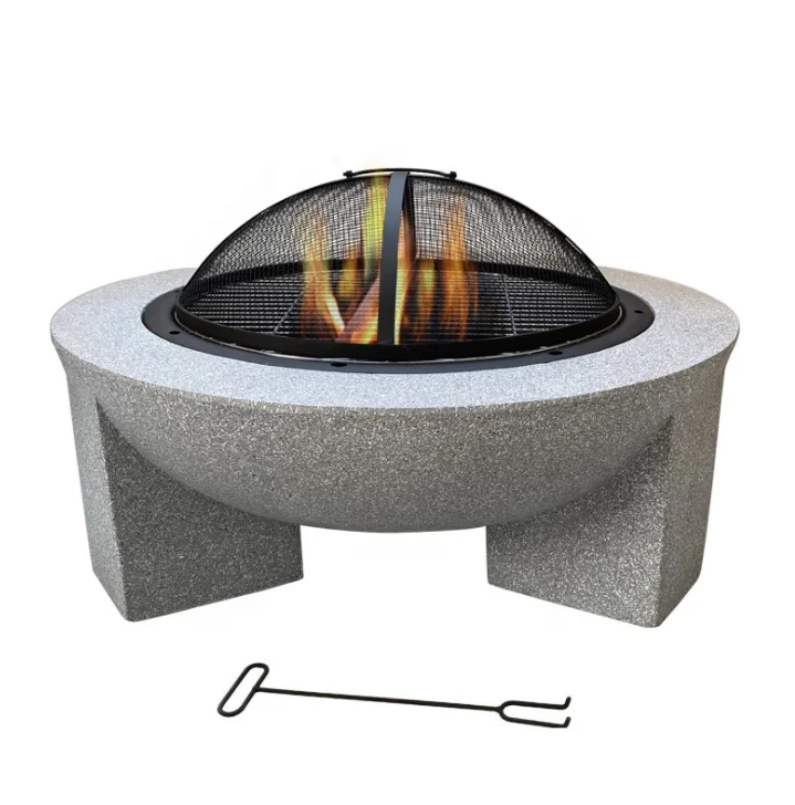 Outdoor Garden Magnesium Oxide MGO Fire Pit with Barbecue Grill