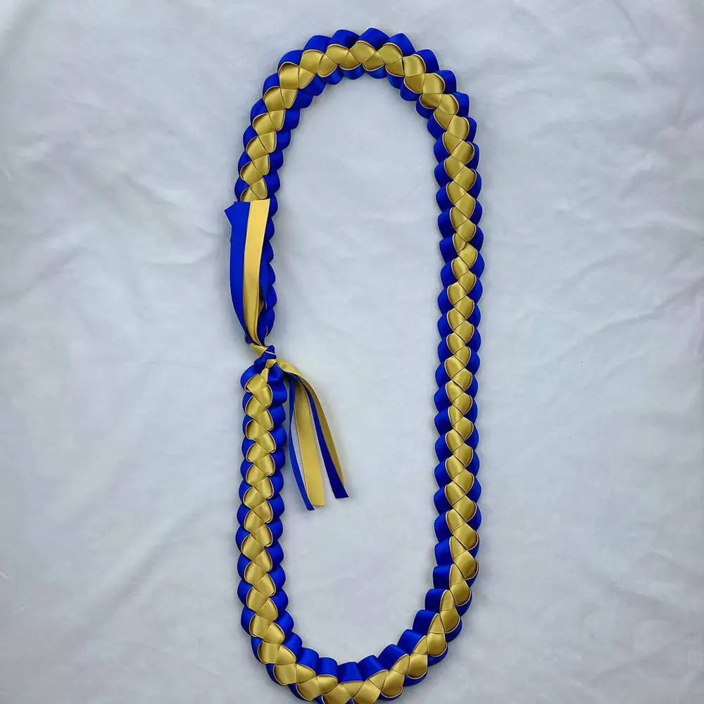 Graduation Gift Handmade Double Braided Necklace Adjustable 2024 Graduates Ribbon Lei