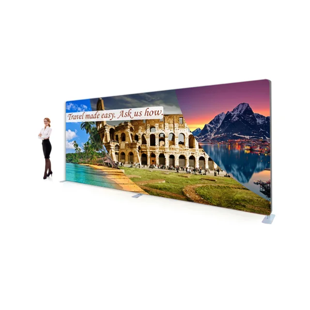 Interactive Tension Fabric Display with iPad Stand for Engaging Exhibitions Led Illuminated Tension Fabric